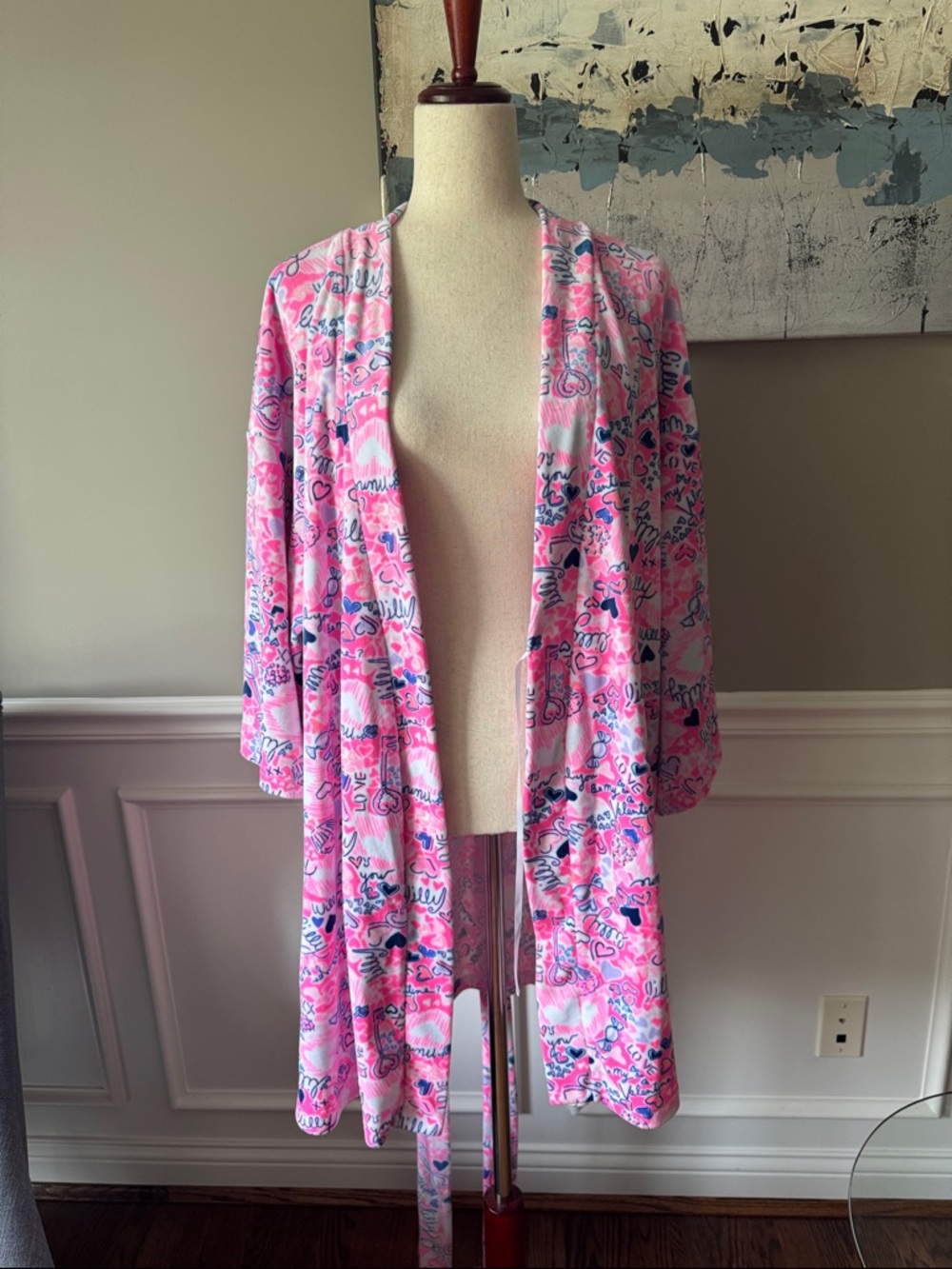 Lilly Pulitzer Women’s Pink Printed Wrap Robe XXL - Picture 9 of 14